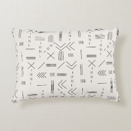 Cojín Decorativo Patrón geométrico moderno blanco y negro