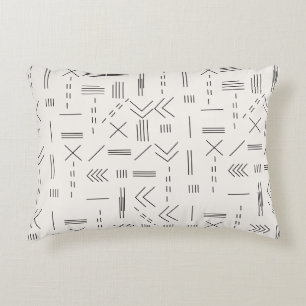 Cojín Decorativo Patrón geométrico moderno blanco y negro