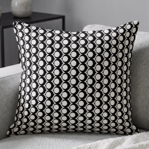 Cojín Decorativo Patrón geométrico moderno blanco y negro