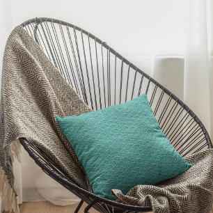 Cojín Decorativo Patrón geométrico moderno de ondas Verde azuladas 