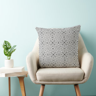 Cojín Decorativo Patrón geométrico moderno en blanco y negro
