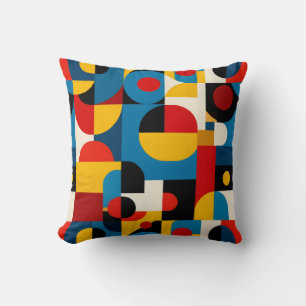 Cojín Decorativo Patrón geométrico moderno en estilo Bauhaus
