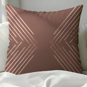 Cojín Decorativo Patrón geométrico moderno rosa dorado malva