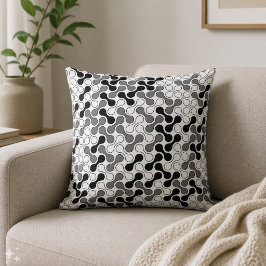 Cojín Decorativo Patrón geométrico monocromo moderno de metaball