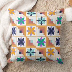 Cojín Decorativo Patrón geométrico multicolor