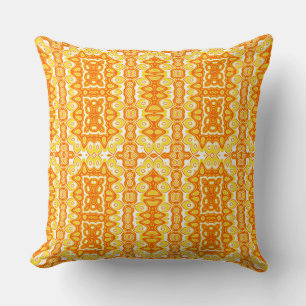 Cojín Decorativo Patrón geométrico naranja y amarillo