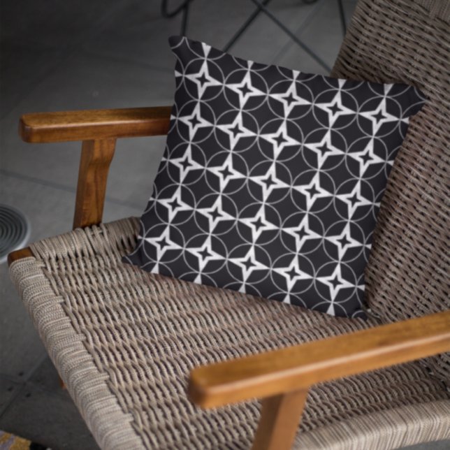 Cojín Decorativo Patrón geométrico negro (Subido por el creador)