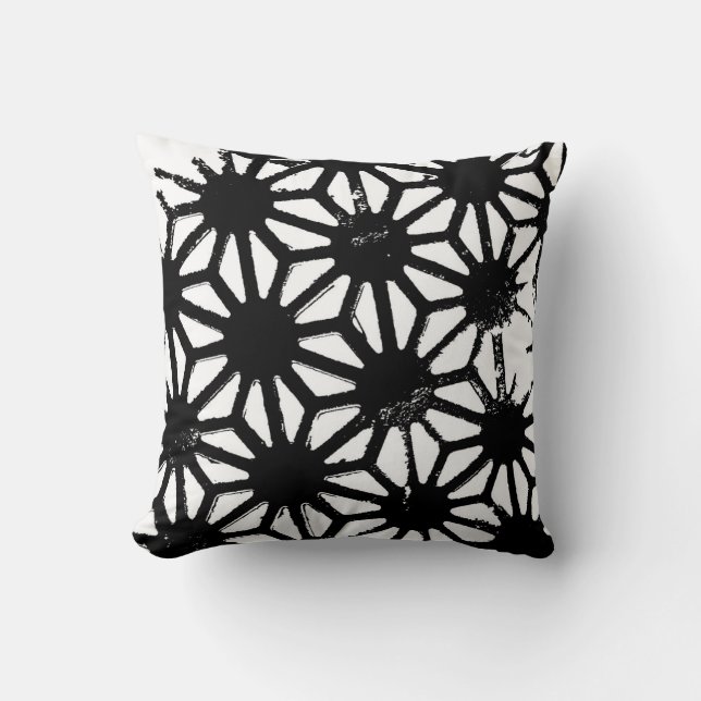 Cojín Decorativo Patrón geométrico negro (Anverso)