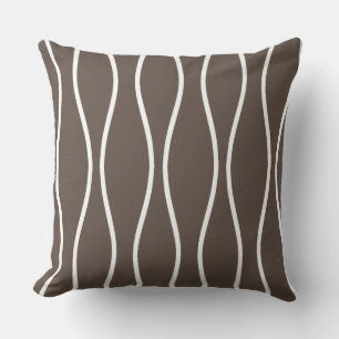 Cojín Decorativo Patrón geométrico ondulado abstracto en beige