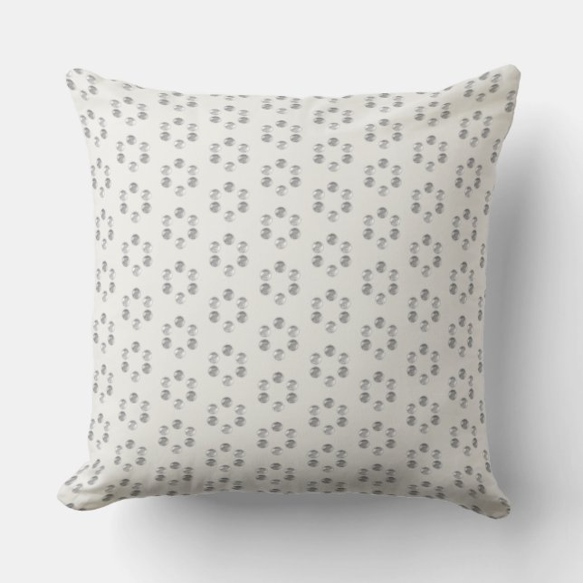 Cojín Decorativo Patrón geométrico plateado elegante (Anverso)