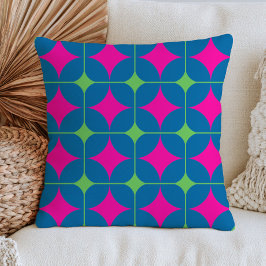 Cojín Decorativo Patrón geométrico retro audaz moderno de mediados