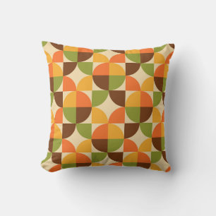 Cojín Decorativo Patrón geométrico retro de otoño moderno