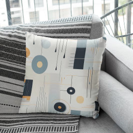 Cojín Decorativo Patrón geométrico retro de tonos pasteles