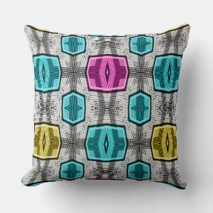 Cojín Decorativo Patrón geométrico retro sesenta