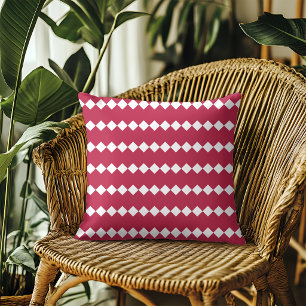 Cojín Decorativo Patrón geométrico rojo magenta moderno