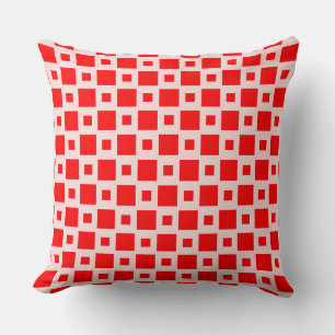 Cojín Decorativo Patrón geométrico rojo vibrante
