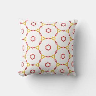 Cojín Decorativo Patrón geométrico rojo y amarillo
