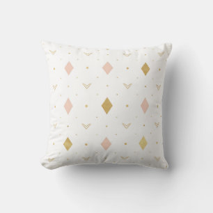 Cojín Decorativo Patrón geométrico rosa dorado rubor