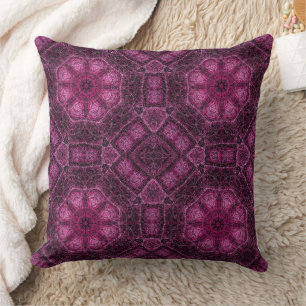 Cojín Decorativo Patrón geométrico rosado con brillo de Mandala flo