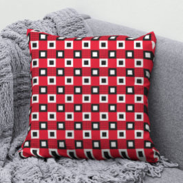 Cojín Decorativo Patrón geométrico simple en blanco y negro sobre r