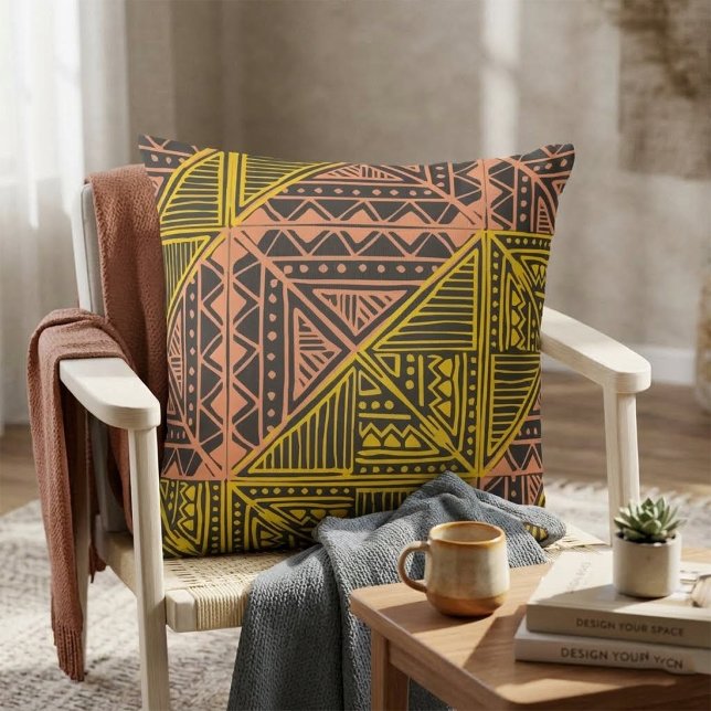 Cojín Decorativo Patrón geométrico tribal boho - Mudcloth azteca (Subido por el creador)