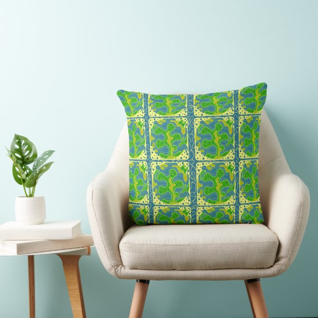 Cojín Decorativo Patrón geométrico verde (Silla)