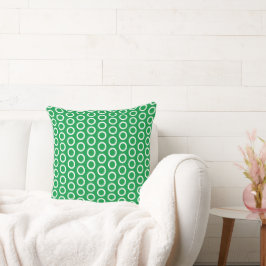 Cojín Decorativo Patrón geométrico verde brillante blanco festivo m