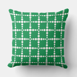 Cojín Decorativo Patrón geométrico verde: cuadrícula retro moderna