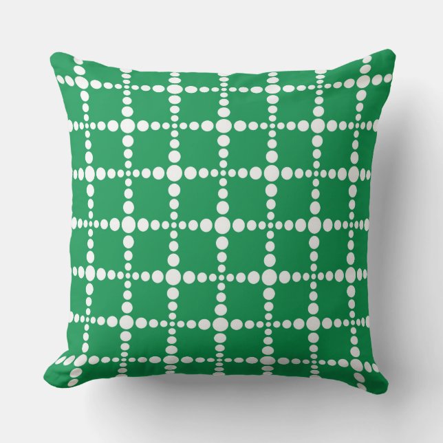 Cojín Decorativo Patrón geométrico verde: cuadrícula retro moderna  (Anverso)