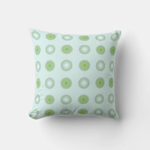 Cojín Decorativo Patrón geométrico verde pastel y gris