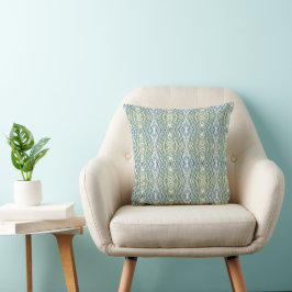 Cojín Decorativo Patrón geométrico verde y azul