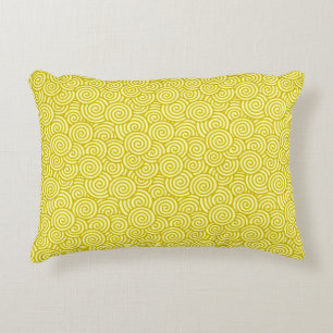 Cojín Decorativo Patrón giratorio japonés - mostaza y amarillo clar