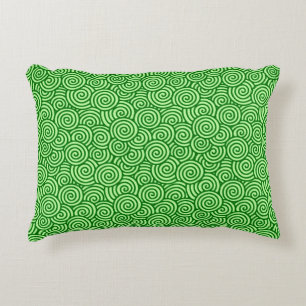 Cojín Decorativo Patrón giratorio japonés - verde pino y cal