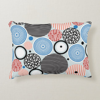 Cojín Decorativo patrón gráfico de círculos multicolores de diferen