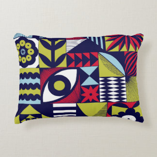Cojín Decorativo Patrón gráfico de estilo escandinavo o retro. Mano