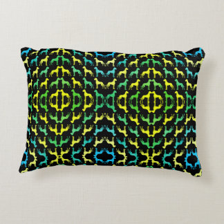 Cojín Decorativo Patrón Gran Danés Verde Amarillo
