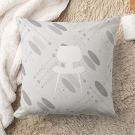 Cojín Decorativo Patrón Gris Silla MidCentury Resumen Patrón Fl