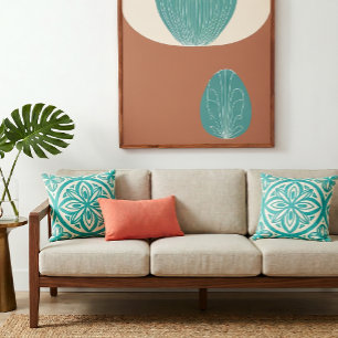 Cojín Decorativo Patrón hawaiano retro de los 50