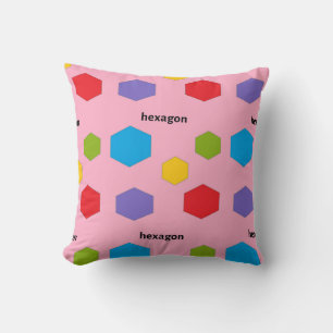 Cojín Decorativo Patrón hexagonal en rosa