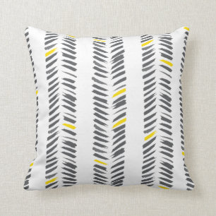 Cojín Decorativo Patrón hueso gris amarillo moderno