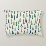 Cojín Decorativo Patrón ilustrado de árboles navideños modernos<br><div class="desc">Dulce ilustracion de árbol de Navidad patrón de repetición moderno.</div>