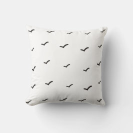 Cojín Decorativo Patrón/Impresión de pájaros minimalista en blanco 