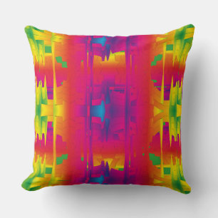 Cojín Decorativo Patrón Indio de Color Vibrante Festivo