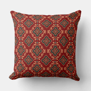Cojín Decorativo Patrón indio geométrico rojo