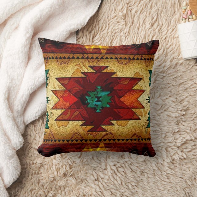 Cojín Decorativo Patrón indio nativo-americano del suroeste (Manta)