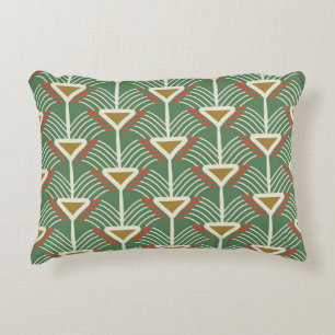 Cojín Decorativo patrón inestable verde con líneas y geometría sha