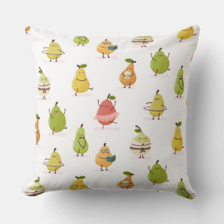 Cojín Decorativo Patrón infantil de peras divertidas