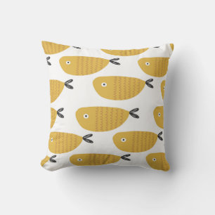 Cojín Decorativo Patrón infantil, peces divertidos.