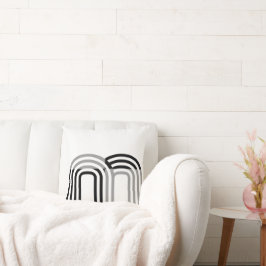 Cojín Decorativo Patrón inicial blanco monotónico moderno negro