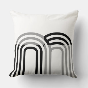 Cojín Decorativo Patrón inicial blanco monotónico moderno negro